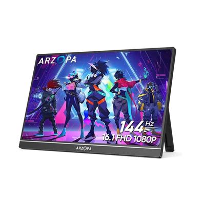 Arzopa Monitor Portátil Z1fc-B 16.1'' 144Hz 100% Srgb 1920×1080P Fhd Hdr 144Hz Para Laptop/Pc/Mac/Ps3/4/5/Xbox