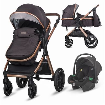 Carrito De Bebé Trío Convertible Melora De Coccolle, Hasta 15kg Diamond Black