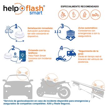 Help Flash Luz de Emergencia V16 con Base Imantada Homologada DGT