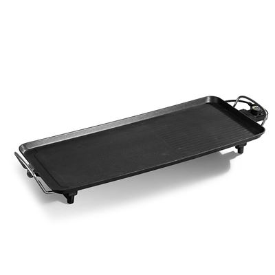 Plancha Eléctrica Dam 2 En 1 Con Placa Antiadherente Y Termostato Regulable 1500w De Potencia Negro