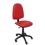 Silla de oficina Piqueras y Crespo Modelo 04CP tapizado en tejido similpiel rojo