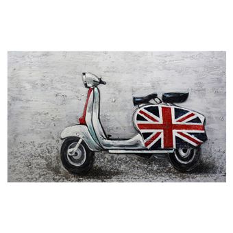 Cuadro figurativo Vespa. Collage 3D. Óleo sobre lienzo (100 x 60 cm) - 50291011444062