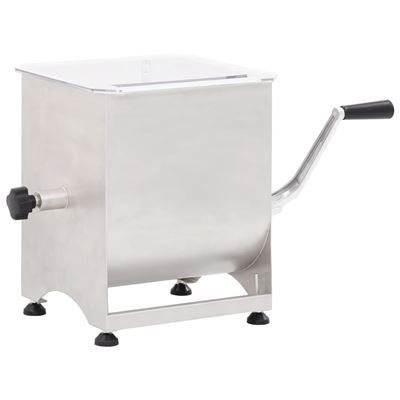 Mezcladora de carne vidaXL con caja engranajes acero inox. plata 44 L