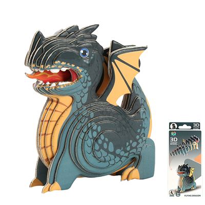 Puzle 3d Dam Diseño De Dragón Azul