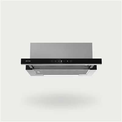 Campana Extractora Telescópica EVVO CE12 Black, 60 cm, 550 m³/h, 3 Velocidades, Energía A++