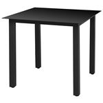 Mesa de comedor para jardín vidaXL vidrio y aluminio 80x80x74 cm negro