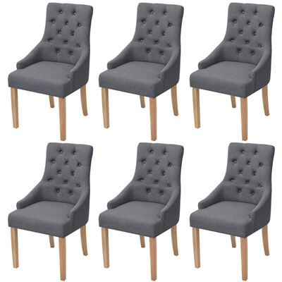 Vidaxl Gris/Oscuro Sillas De Comedor 6 Unidades De Tela