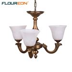 Iluminación de techo Floureon 203 lámpara de techo colgante 3 luces 20W ~ 50W E27 con latón macizo y pantalla de vidrio