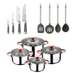 Batería 8pcs, 4 Utensilios de Cocina y 4 Cuchillos San Ignacio Masterpro SG