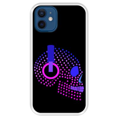 Funda Hapdey Transparente para iPhone 12 Mini diseño Rosa azul, calavera de fiesta silicona flexible TPU