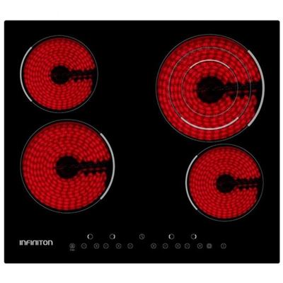 Placa Vitrocerámica Infiniton Vit4t23 4 Zonas 60cm Negro