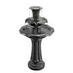 Teamson Home Fuente agua 3 niveles para y exteriores con bomba adorno tradicional cascada lirios interiores decoración patio forma vfd8207