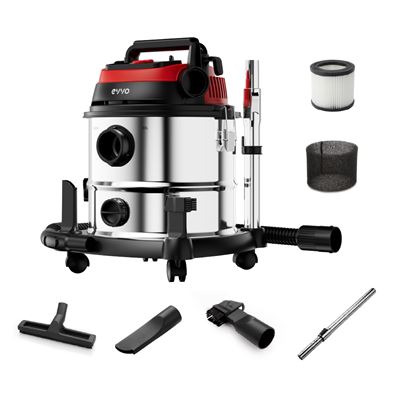 Aspirador Sólidos Y Líquidos Evvo Ae84, 1380w, 20l, Función Soplado Y Filtro Hepa