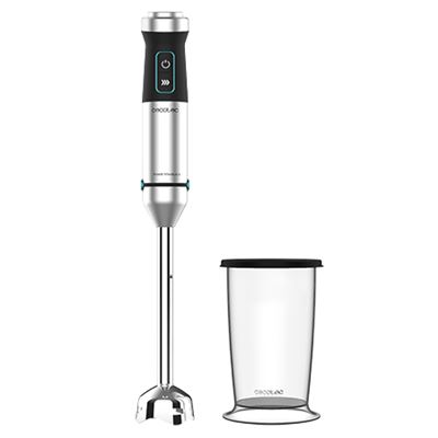 Cecotec Power TitanBlack 1500 XL – Batidora de Mano de 1500 W con Tecnología CrossBlades de 4 Hojas, Pie XL Antisalpicaduras, Selector de Velocidad con Turbo, Vaso Medidor de 800 ml con Tapa