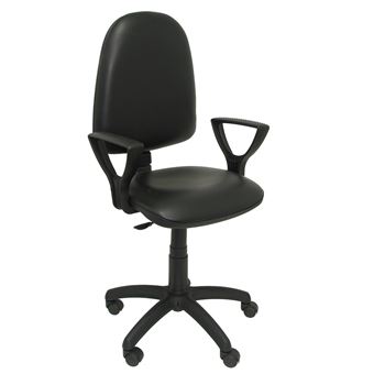 Silla de oficina Piqueras y Crespo Modelo 04CP Brazos incluidos tapizado en similpiel negro - 1