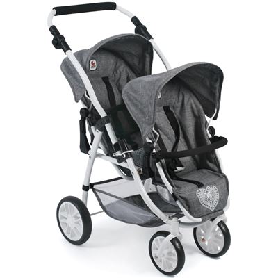 Cochecito Tándem. Para Muñecas Bayer Chic 2000 689 76 Vario, Jeans Grey