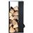 Leñero con herramientas Esschert Design, chimenea Acero Negro FF407_1