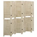 Biombo de 6 paneles vidaXL madera maciza de paulownia 210x165cm