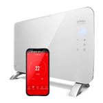 Radiador eléctrico Wifi Cristal Térmico 1500W Gridinlux. Color Blanco. Calefacción Termostato. Control por app. Programable.
