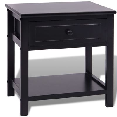 Vidaxl Negro Mesita De Noche De Madera
