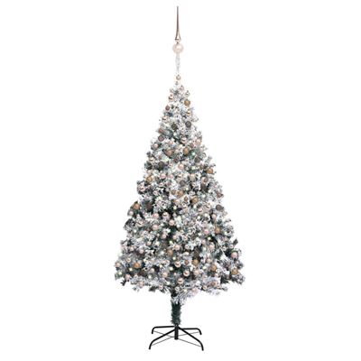 Árbol de Navidad vidaXL artificial con LEDs, bolas y nieve verde 400 cm