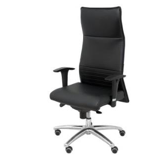 PIQUERAS Y CRESPO Modelo Albacete - Sillón de dirección ergonómico con mecanismo sincro y regulable en altura - Asiento y respaldo tapizados en similpiel negro - 1
