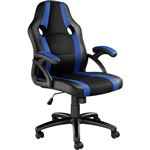 Tectake 800781 Silla oficina asiento gaming pc escritorio ordenador ruedas dobles ajustable en altura des benny negroazul