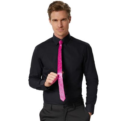 Corbata con lentejuelas - rosa