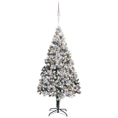 Árbol de Navidad vidaXL artificial cpn LEDs, bolas y nieve verde 300 cm