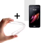 WoowCase | Funda Gel Flexible para [ LG X Screen ] [ +1 Protector Cristal Vidrio Templado ] Ultra Resistente contra Arañazos y Golpes Dureza 9H, Carcasa Case Silicona TPU Suave