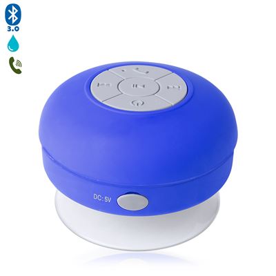 Tekkiwear Dam Azul Altavoz Rariax Bluetooth Con Ventosa, Resistente A Salpicaduras De Agua, Especial Ducha Dam