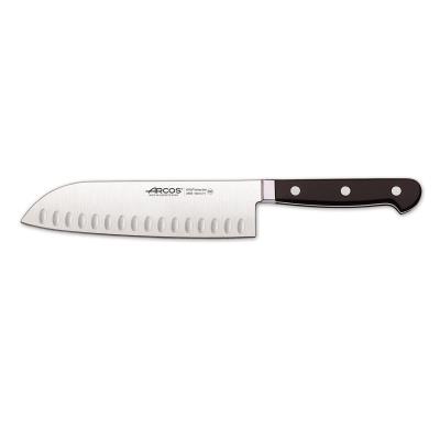 Cuchillo Santoku Arcos Clásica 256600 De Acero Nitrum, Con Mango De Polioximetileno Y Hoja De 18 Cm En Estuche