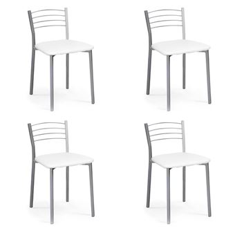 Pack 4 sillas de cocina Chef-S Gris - Blanco 41 x 63 x cm