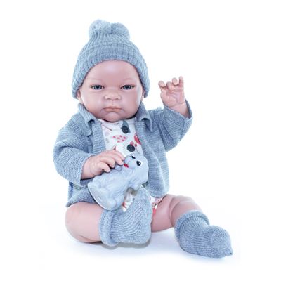 Muñeco Magic Baby john 47 x 20 10 cm con chaqueta de punto bebé 47cm gorro azul 50521