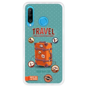 funda transparente para huawei p30 lite diseno equipaje de viaje vintage con etiquetas tpu fundas y carcasas para telefono movil los mejores precios fnac