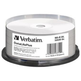 1x25 Verbatim BD-R Blu-Ray 50GB 6x Speed printable Cakebox - 1