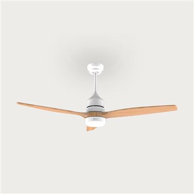 Ventilador De Techo Evvo V540 Wood – 132 Cm, Led 18w 3 Tonos, 6 Velocidades, Temporizador 8h, Modo Invierno/verano, Mando, Motor Dc 40w, Altura Ajustable