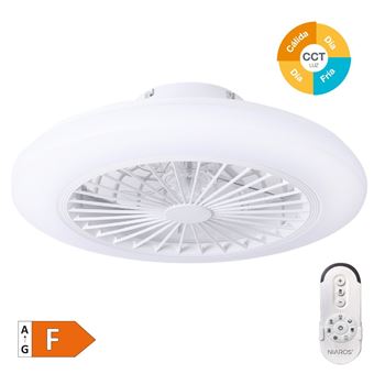 Ventilador de techo Niaros Talsano con luz LED regulable y mando a distancia 40W 3CCT 6500lm Blanco - 1