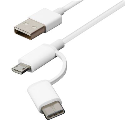 Xiaomi Cable Mi 2 In 1 Usb Micro Usb To Type C - 100 Cm - Imagen 5
