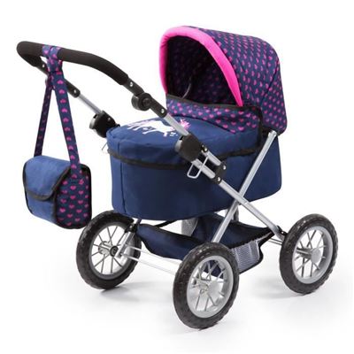 Bayer Trendy Pram Para Muñeca De Unicornio Azul Ajustable Con Bolso De Hombro