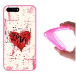 Funda iPhone 7 Plus, WoowCase Funda Silicona Gel Flexible Corazón Amor, Carcasa Case - Rosa