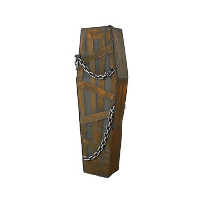 Ataud Halloween Con Sensor Movimiento Luz Y Sonido 160x50x28 Cm