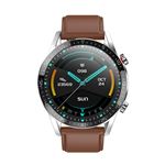 Innjoo Reloj Inteligente hombre smartwatch ijmen wath atomplata cuero marrónplata men watch