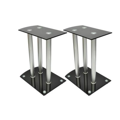 Soporte para Altavoz, de cristal Negro y aluminio, 2 unidades