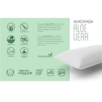 Almohada Viscoelástica Aloe Vera Imperial Relax 90 cm - Almohada