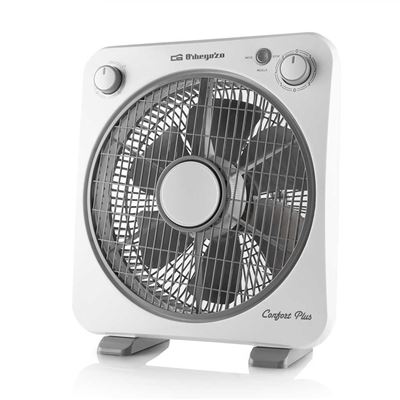Ventilador De Suelo Orbegozo Bf 0138, Box Fan, Blanco, Diámetro 30 Cm, 45 W