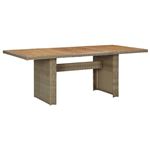 Mesa de comedor de jardín vidaXL ratán sintético marrón 200x100x74cm