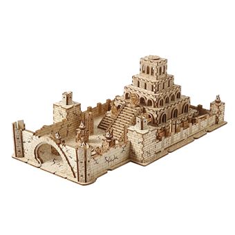 Maqueta DAM de Madera 3D, diseño de Ruinas con movimiento mecánico. 235 piezas. Color: Madera - 1