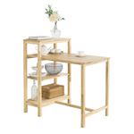 Mesa de Comedor SoBuy FWT69-N de Madera de Caucho 1 Estantes