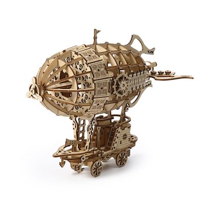 Maqueta Dam De Madera 3d, Diseño De Teledirigible Con Movimiento Mecánico. 160 Piezas. Color: Madera